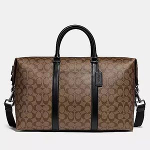 Coach Trekker Bag in Signature Canvas Tan/Black